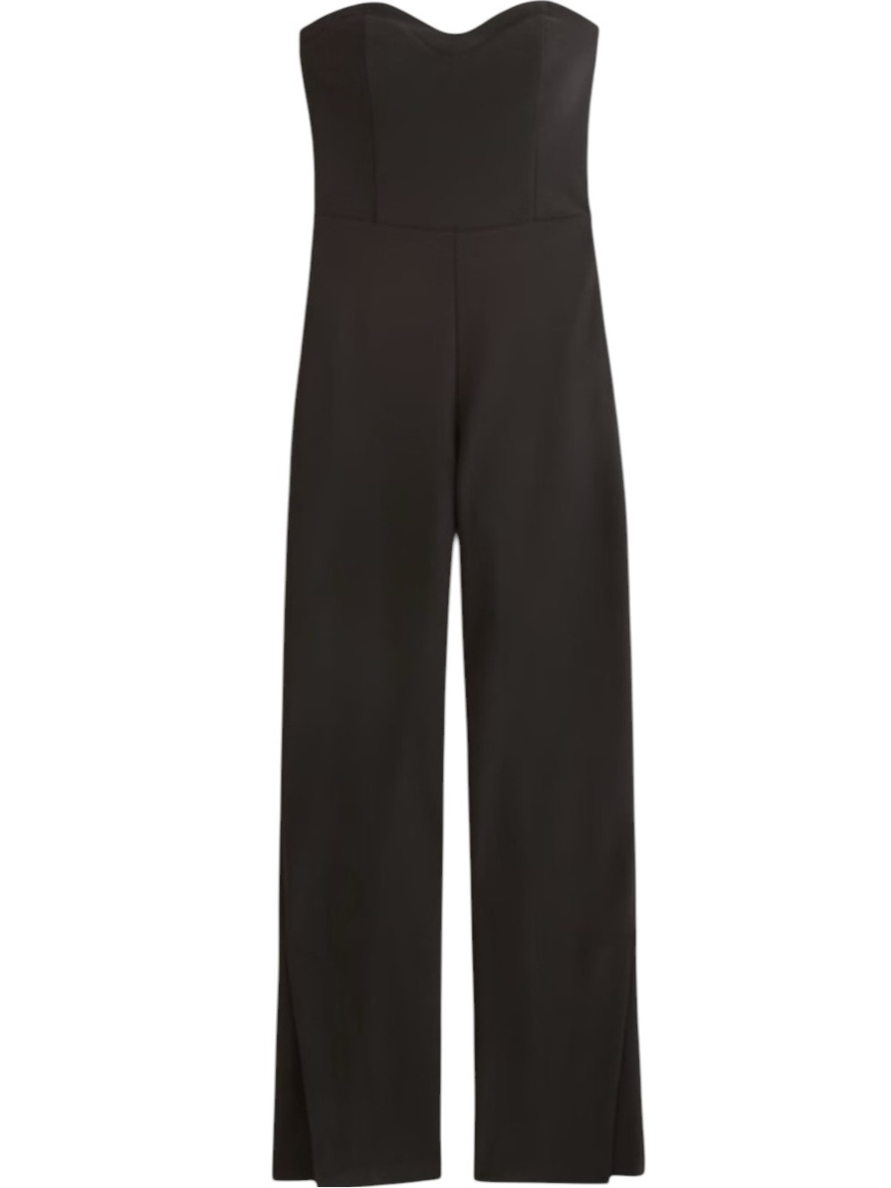 Abercrombie & Fitch Split Hem Wide-Leg Jumpsuit Pants Sz Large NWT Black